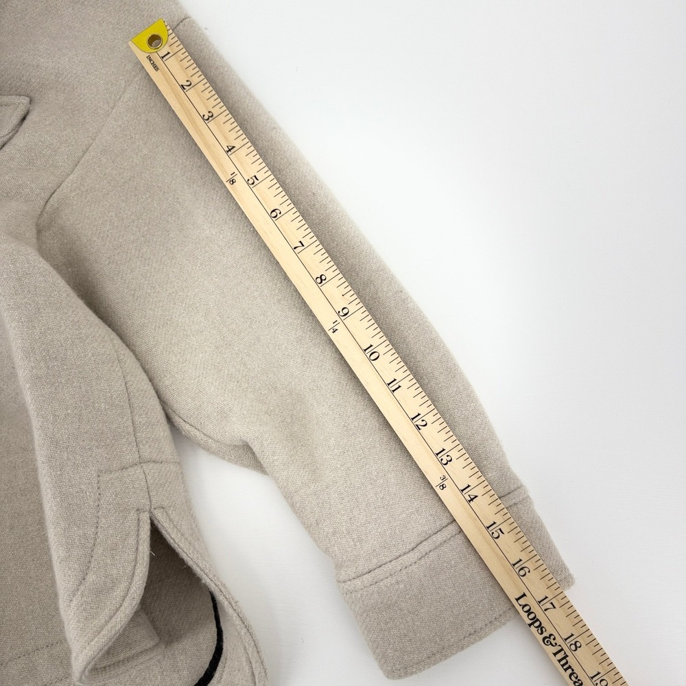 ZARA Oversized Shacket Beige Button Front Long Sleeve Utility Jacket Women L - Picture 5 of 8